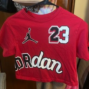 Jordan red crop top